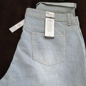 Striped Denim Capris